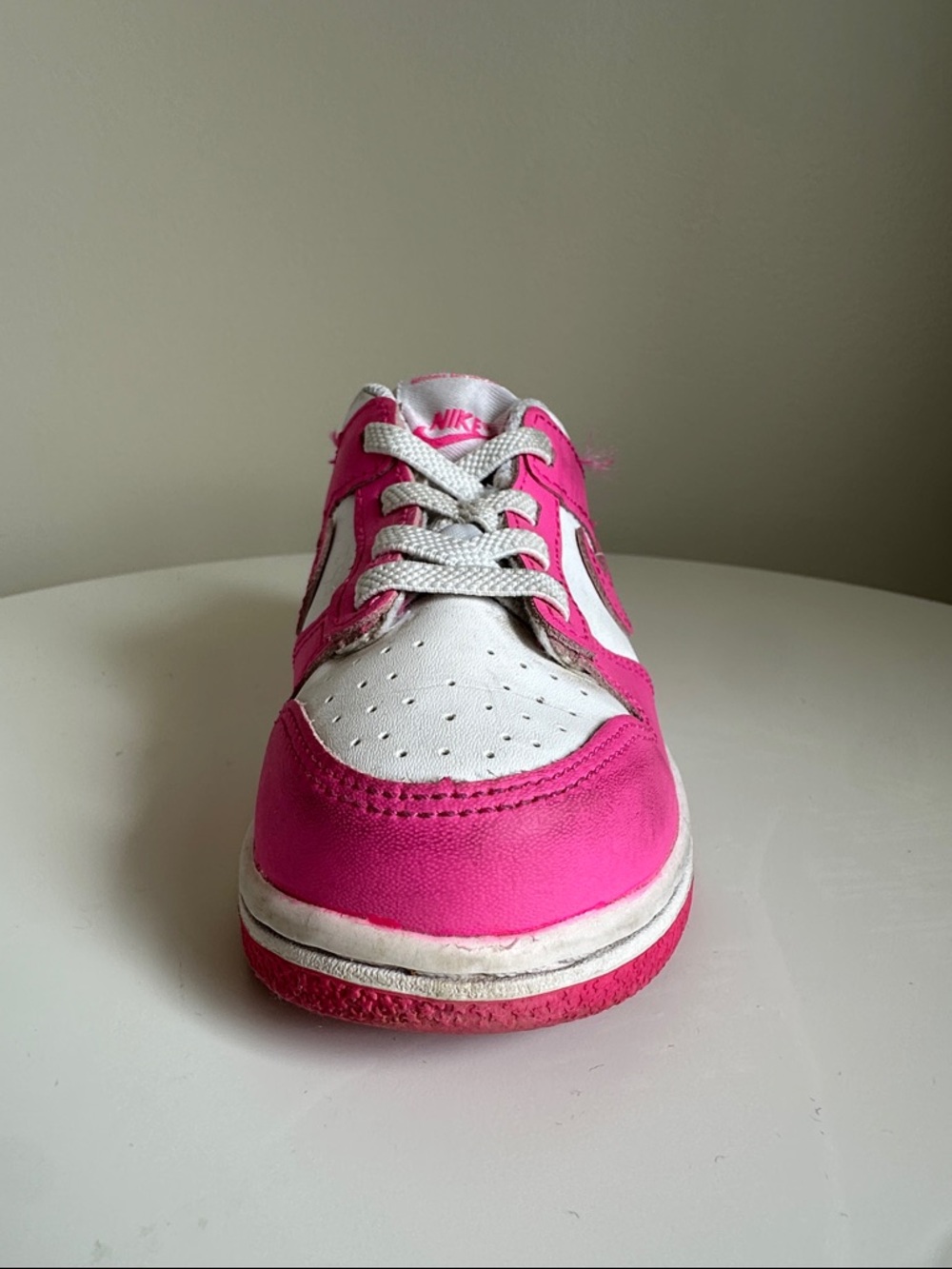 Nike Dunk Low Toddler White/Laser Fuchsia 9C - Picture 8 of 13